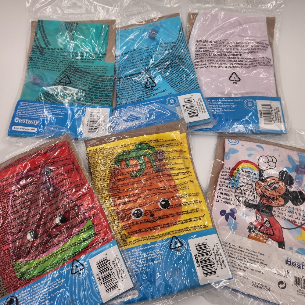 Bundle Of 6 Bestway Swim 3 Armbands 2 Donut Floats 1 Inflatable Pool Beach Ball - Picture 3 of 7